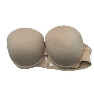 Pink Victoria’s Secret size 34D underwire strapless beige bra FLAW